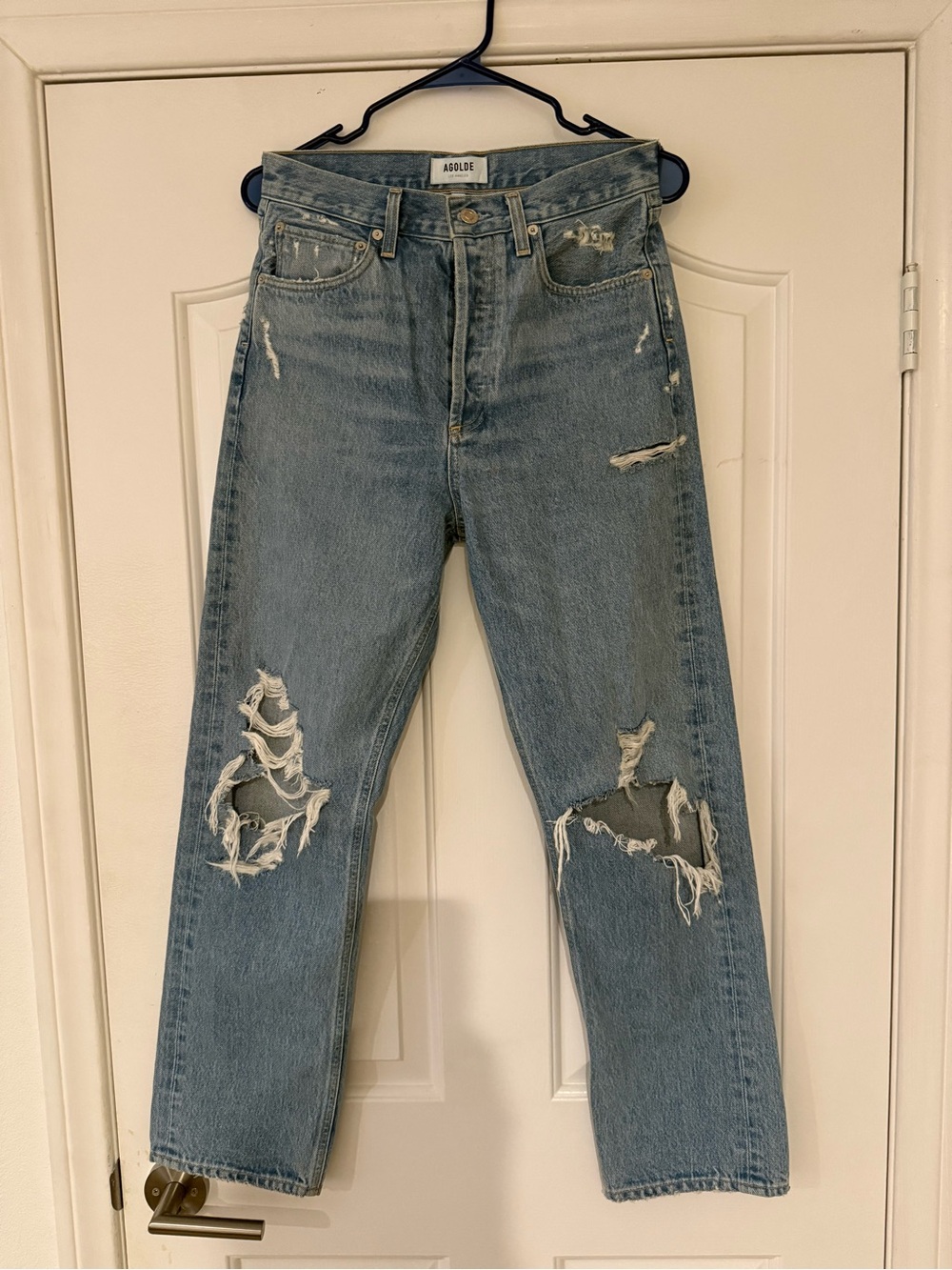 AGOLDE Distressed Women’s High Rise Straight Leg Jeans Size 25